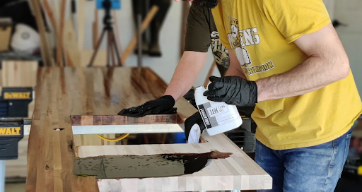 applying protective coat for a wood project