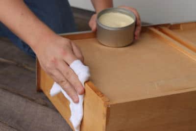 adding paste wax in chalk paint furniture